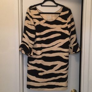 Kate Spade Zebra Print Dress with Ruffle Sleeves